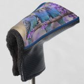 Tree Top Chatter: Blue Budgies in Jacaranda Tree, Golf Headcover (3/4 Vorderseite)