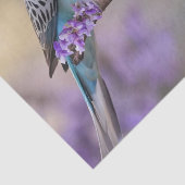 Tree Top Chatter: Blue Budgies in Jacaranda Tree, Seidenpapier (Detail)