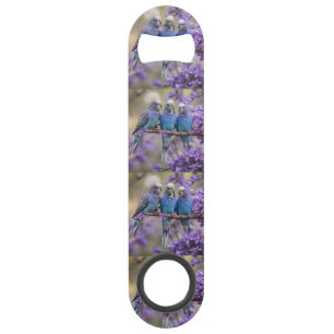 Tree Top Chatter: Blue Budgies in Jacaranda Tree, Speed Flaschenöffner
