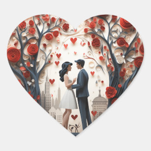 Tree Top Romance: Liebe Embrace Sticker
