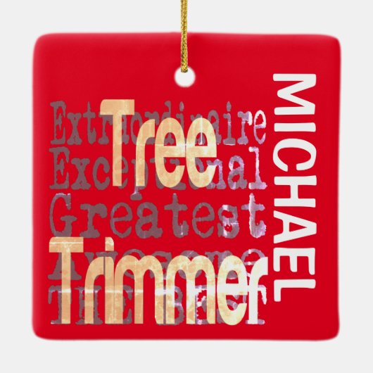 Tree Trimmer Extraordinaire CUSTOM Keramikornament (Rückseite)