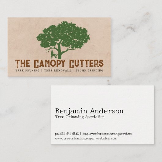 Tree Trimmer Specialist Visitenkarte (Vorne/Hinten)