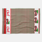 Tree Truck Koch Roter Grüner Urlaub Kariert Geschirrtuch (Horizontal)