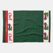 Tree Truck Koch Roter Grüner Urlaub Kariert Küche Geschirrtuch (Horizontal)