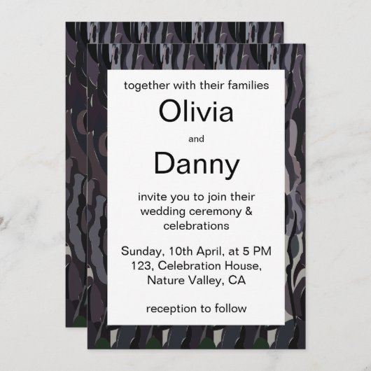 Tree Trunk Background Nature Wedding Einladung (Vorne/Hinten)