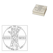 Tree Trunk Couples Initials Save the Date Hochzeit Gummistempel (Stempel)