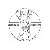 Tree Trunk Couples Initials Save the Date Hochzeit Gummistempel (Prägung)