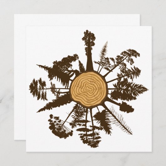 Tree Trunk Cross Section Growth Rings Pine Trees Einladung (Vorne/Hinten)