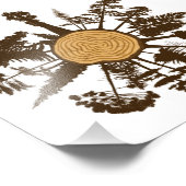 Tree Trunk Cross Section Growth Rings Pine Trees Fotodruck (Ecke)