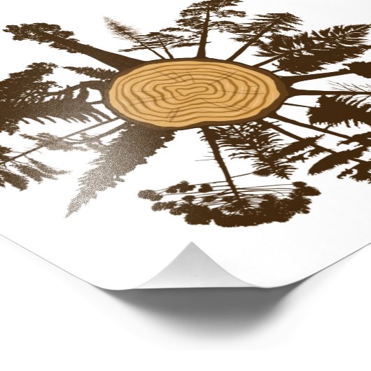 Tree Trunk Cross Section Growth Rings Pine Trees Fotodruck (Ecke)