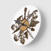 Tree Trunk Cross Section Growth Rings Pine Trees Runde Wanduhr (Winkel)