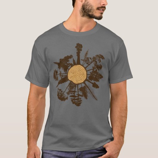 Tree Trunk Cross Section Growth Rings Pine Trees T-Shirt (Vorderseite)