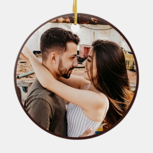 Tree Trunk Hand Carved Names Romantic Keepake Keramik Ornament (Hinten)