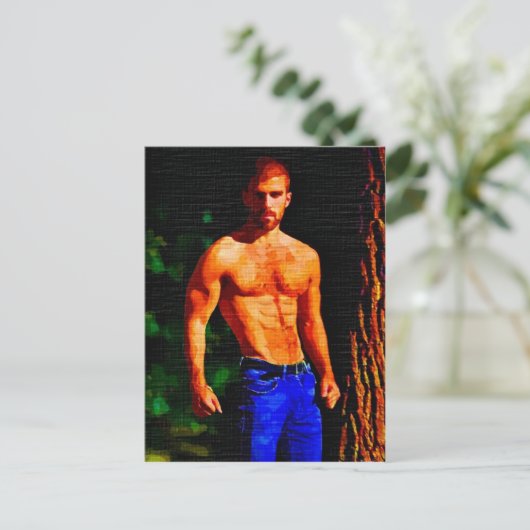 Tree Trunk Hunk Postkarte (Stehend Vorderseite)