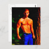 Tree Trunk Hunk Postkarte (Vorne/Hinten)