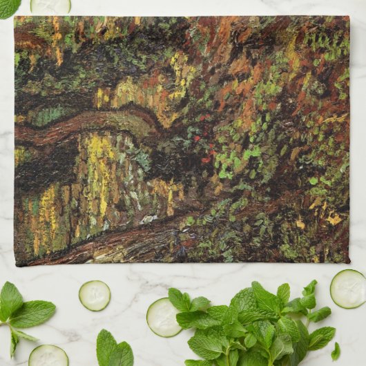 Tree Trunks with Ivy von Vincent van Gogh Geschirrtuch (Gefaltet)