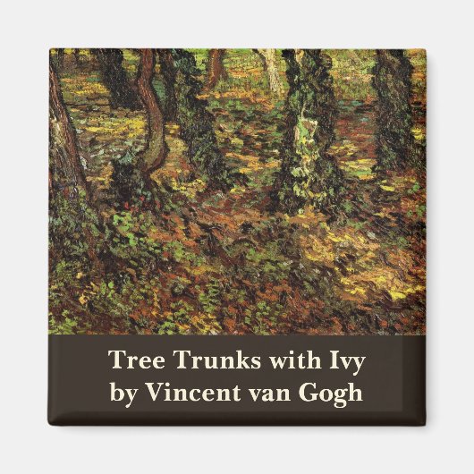 Tree Trunks with Ivy von Vincent van Gogh Magnet (Vorne)