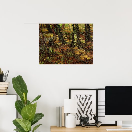 Tree Trunks with Ivy von Vincent van Gogh Poster (Heimbüro)