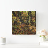 Tree Trunks with Ivy von Vincent van Gogh Quadratische Wanduhr (Zuhause)