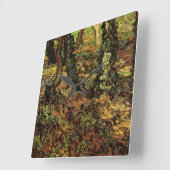 Tree Trunks with Ivy von Vincent van Gogh Quadratische Wanduhr (Winkel)