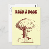 Tree und ein Buch Postkarte (Vorne/Hinten)