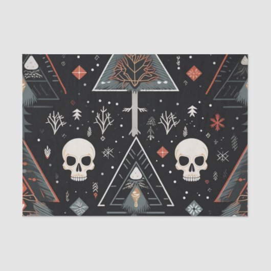 Tree und Skull Geschenkartikel Seidenpapier (Vorderseite)