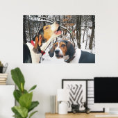 Tree Walker Coonhound Snowy Woods Poster (Heimbüro)