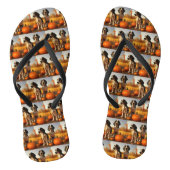 Tree Walker Coonhound Welpe Autumn Pumpkin Badesandalen (Fußbett)