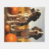 Tree Walker Coonhound Welpe Autumn Pumpkin Fleecedecke (Vorderseite (Horizontal))