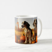 Tree Walker Coonhound Welpe Autumn Pumpkin Kaffeetasse (VorderseiteRechts)