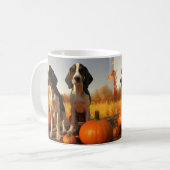 Tree Walker Coonhound Welpe Autumn Pumpkin Kaffeetasse (Vorderseite Links)