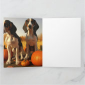 Tree Walker Coonhound Welpe Autumn Pumpkin Karte (Innenseite)