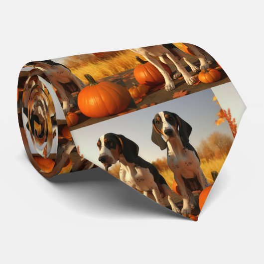 Tree Walker Coonhound Welpe Autumn Pumpkin Krawatte (Gerollt)