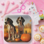 Tree Walker Coonhound Welpe Autumn Pumpkin Pappteller (Party)