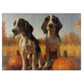 Tree Walker Coonhound Welpe Autumn Pumpkin Schneidebrett (Vorderseite)