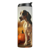 Tree Walker Coonhound Welpe Autumn Pumpkin Thermosbecher (Nach links gedreht)