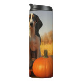 Tree Walker Coonhound Welpe Autumn Pumpkin Thermosbecher (Nach rechts gedreht)