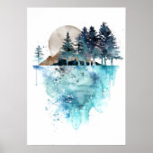 Tree Watercolor Art Poster (Vorne)