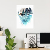 Tree Watercolor Art Poster (Heimbüro)
