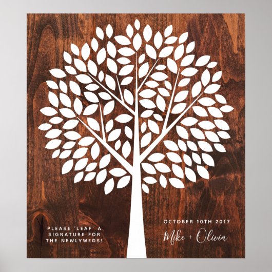 Tree Wedding Guest Book Alternative | 130 Blätter Poster (Vorne)