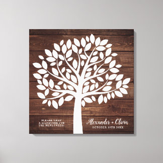 Tree Wedding Guest Book Alternative | 55 Blätter Leinwanddruck