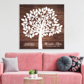 Tree Wedding Guest Book Alternative | 55 Blätter Leinwanddruck (Insitu (Wohnzimmer))