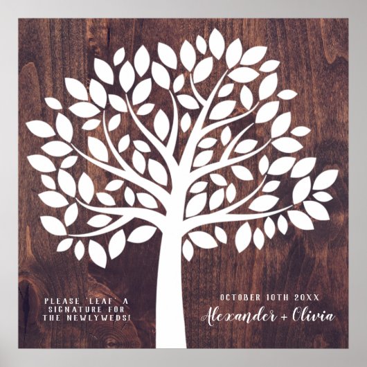 Tree Wedding Guest Book Alternative | 55 Blätter Poster (Vorne)
