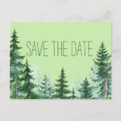 Tree Wedding Save the Date Card Ankündigungspostkarte (Vorderseite)