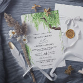 Tree Weeping Willow Budget QR Code Hochzeit Einladung