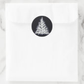Tree White Christmas Graphic Runder Aufkleber (Tasche)