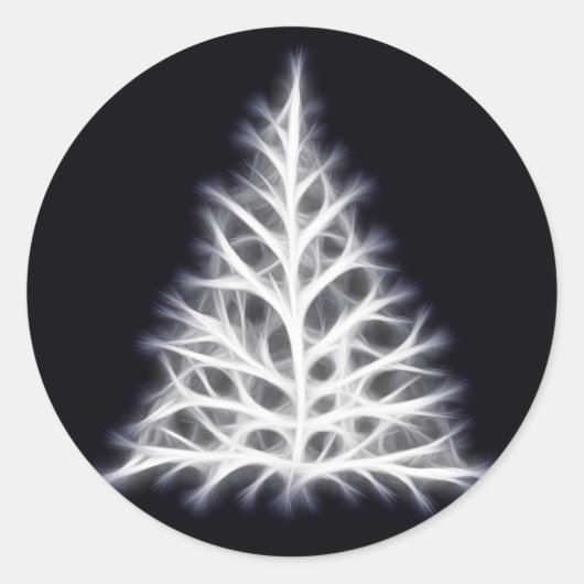 Tree White Christmas Graphic Runder Aufkleber (Vorderseite)