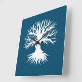 Tree Winter Quadratische Wanduhr (Winkel)