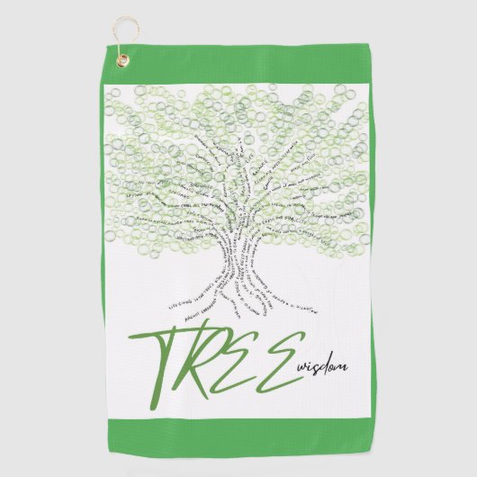 Tree Wisdom Golfhandtuch (Vorderseite)