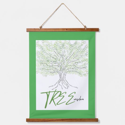 Tree Wisdom Wandteppich Mit Holzrahmen (Vorderseite)